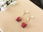 Picture of Pearl Rose Dangling Earrings