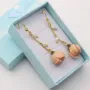 Picture of Pearl and Real Rose Flower Earrings