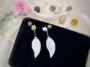 Picture of Real Mother of Pearl Flower and Leaf Earrings