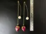 Picture of Handmade Long Real Rose Dangle Earrings with Pearls 