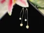 Picture of Handmade Long Real Rose Dangle Earrings with Pearls 