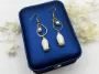 Picture of Handmade Real Bellflower and Pearl Earrings