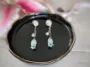 Picture of Real Bellflower Drop Earrings - in Blue, Pink, and Beige