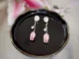 Picture of Real Bellflower Drop Earrings - in Blue, Pink, and Beige