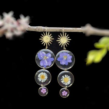 Picture of Bohemian Real Flower Earrings