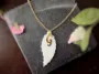 Picture of Personalized Real Mother of Pearl Leaf Necklace