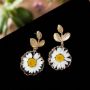 Picture of Handmade White Daisy Earrings