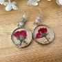 Picture of Pressed Red Rose Earrings