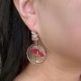 Picture of Pressed Red Rose Earrings