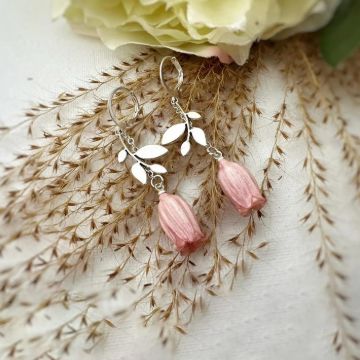 Picture of Handmade Real Bellflower Drop Earrings