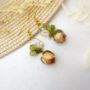 Picture of Real Hydrangea and Rose Earrings with Freshwater Pearls 