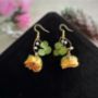 Picture of Real Hydrangea and Rose Earrings with Freshwater Pearls 