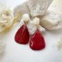 Picture of Real Rose Petal with Mother of Pearl Rose Earrings