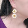 Picture of Handmade Double White Daisy Earrings