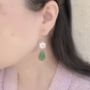 Picture of Mother of Pearl Daisy Flower and Natural Stone Earrings