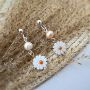 Picture of Dainty Mother of Pearl Daisy Earrings