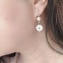 Picture of Dainty Mother of Pearl Daisy Earrings