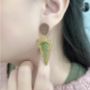 Picture of Handmade Real Fern Earrings with Wooden Posts