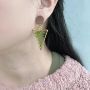 Picture of Handmade Real Fern Earrings with Wooden Posts