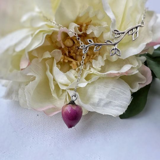 Picture of Personalized Rose Initial Necklace and Mother of Pearl Heart Charm