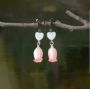 Picture of Real Bellflower Heart Charm Earrings