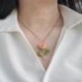 Picture of Real Rose with Brass Leaf Branch Necklace