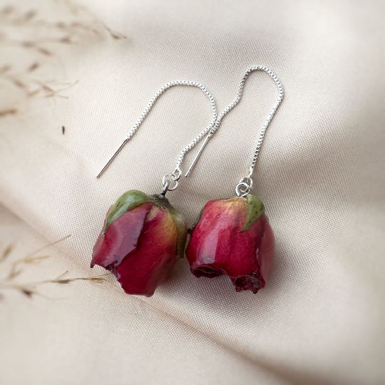 Picture of Real Rose Threader Earrings