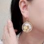 Picture of Handmade Real Daisy and Brass Rose Earrings